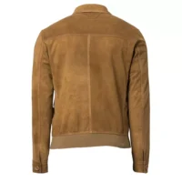 Men Suede Camel Brown Shirt Style Leather Jacket (3)