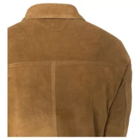 Men Suede Camel Brown Shirt Style Leather Jacket (4)