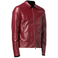 Versatile Plan Red Unisex Leather Jacket (2)