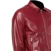 Versatile Plan Red Unisex Leather Jacket (3)