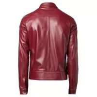 Versatile Plan Red Unisex Leather Jacket (4)