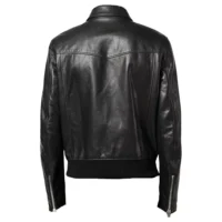 Vintage Classic Rider Shirt Collar Leather Jacket (3)