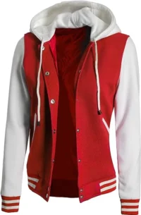 Cherry Charm Red and White Varsity Jacket