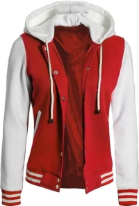 Cherry Charm Red and White Varsity Jacket (3)