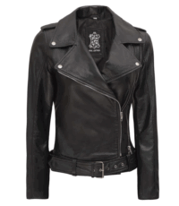 Coal Couture Asymmetry Leather Jacket Women (2)