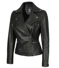 Graceful Slimline Leather Jacket for Her