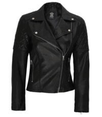 Jet Black Allure Leather Jacket for Women