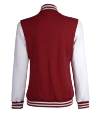 Maroon and Ivory Varsity Jacket for Women (3)