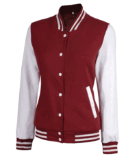 Maroon and Ivory Varsity Jacket for Women (4)