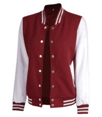 Maroon and Ivory Varsity Jacket for Women (5)