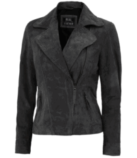 Stone Gray Suede Jacket for Her