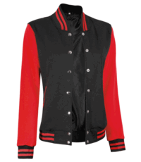 Women Letterman Black And Red Jacket